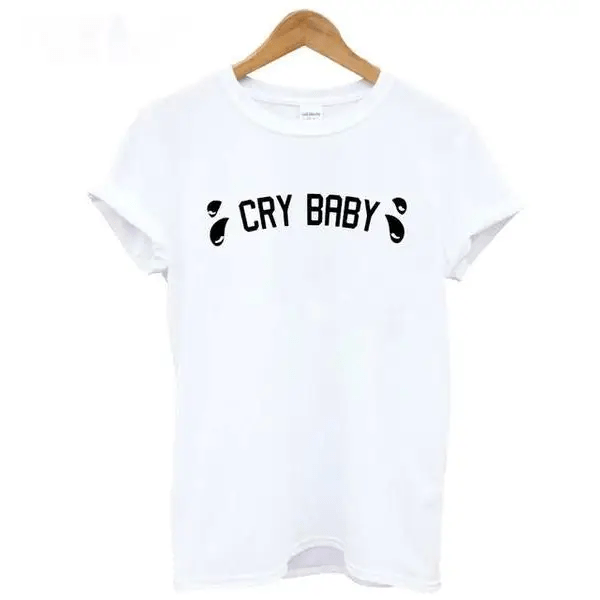Cry Baby Classic T-Shirt with Cute Tear Design - Cosparty