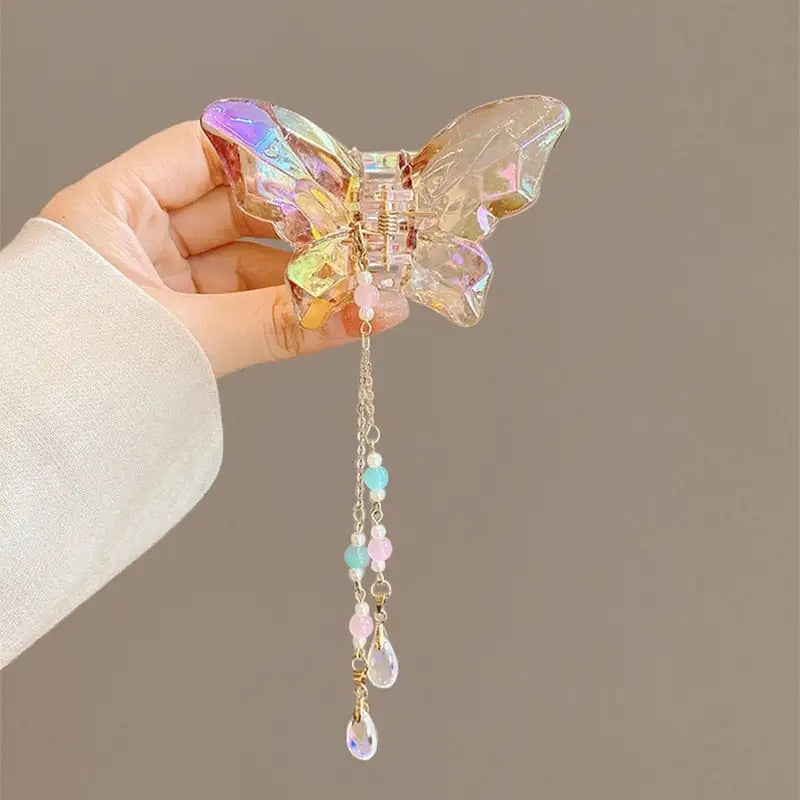 Crystal Butterfly Claw Hair Clip - clips, hair accessories, hair accessory, hair clip Cosparty