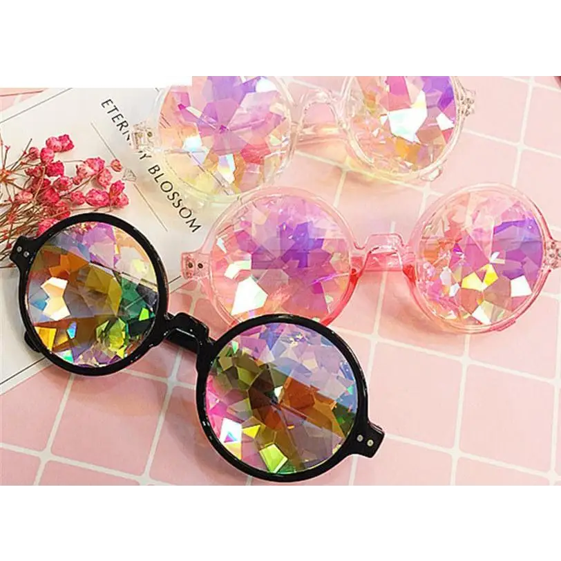 Crystallized Jewel Sunglasses with Kaleidoscope Effect - Sunglasses