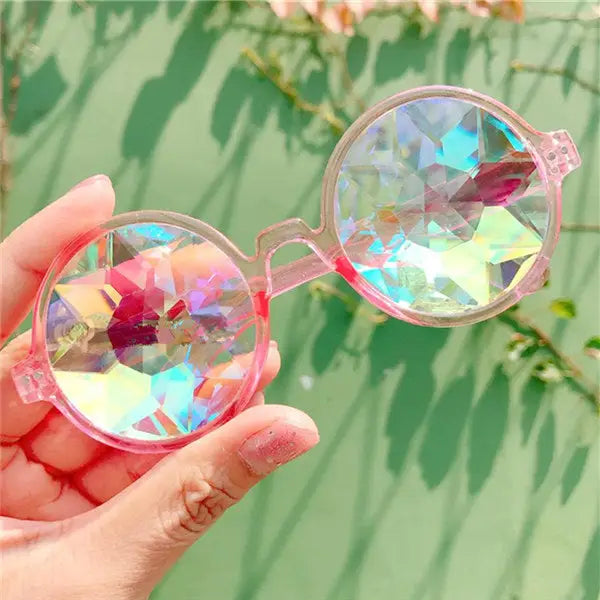 crystal sunglasses crystallized gems jewels shades sun glasses specs round circle kawaii harajuku japan fashion by Cosparty