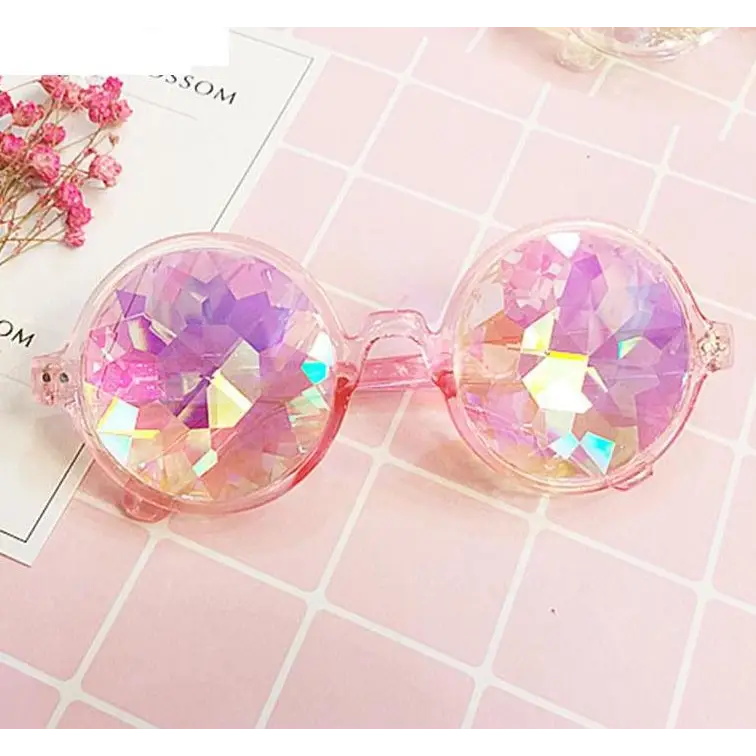 crystal sunglasses crystallized gems jewels shades sun glasses specs round circle kawaii harajuku japan fashion by Cosparty