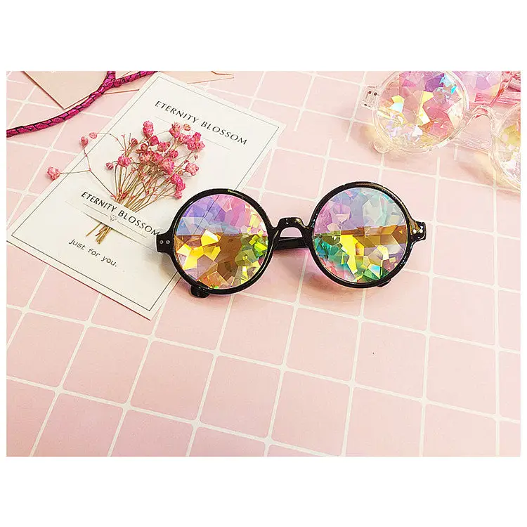 Crystallized Jewel Sunglasses with Kaleidoscope Effect - Sunglasses