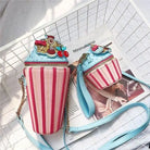 Kawaii Embroidered Cupcake Handbag Purse 3D Cake Cherries Harajuku Lolita Fashion Bag