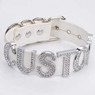 Customizable Vegan Leather Rhinestone Choker Necklace - Cosparty