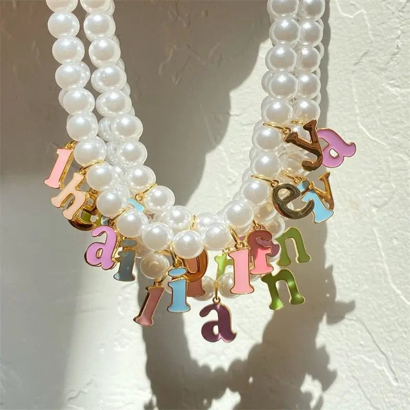 Customizable Y2K Pearl Necklaces for Kawaii Wardrobes Org In Stock - plush