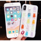 Cute 3D Gummy Bear iPhone Case with Sparkly Rubber Base - Cosparty