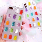 Cute 3D Gummy Bear iPhone Case with Sparkly Rubber Base - Phone Case