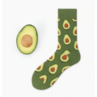 Cute Avocado Socks with Kawaii Face and Striped Design - Cosparty