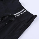 Cute Black Corset Skirt with Lace - Up Sides and Ruffled Hem - Cosparty