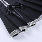 Cute Black Corset Skirt with Lace - Up Sides and Ruffled Hem - Cosparty