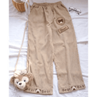 Cute Brown Baby Bear Corduroy Pants for Cottagecore Aesthetic - Cosparty