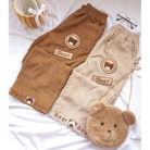 Cute Brown Baby Bear Corduroy Pants for Cottagecore Aesthetic - pants