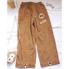 Cute Brown Baby Bear Corduroy Pants for Cottagecore Aesthetic - pants