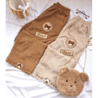 Cute Brown Baby Bear Corduroy Pants for Cottagecore Aesthetic - Cosparty