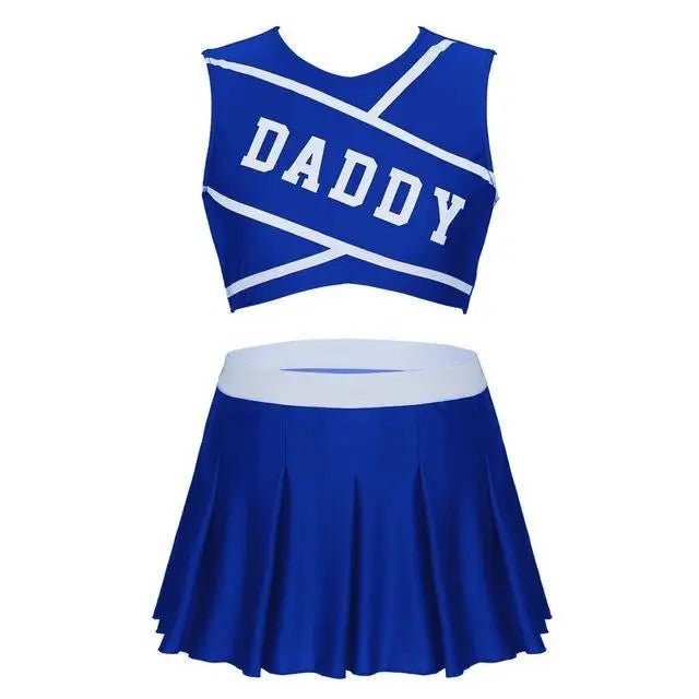 Cute Cheerleader Outfit with Belly Shirt and Matching Skirt - Cosparty