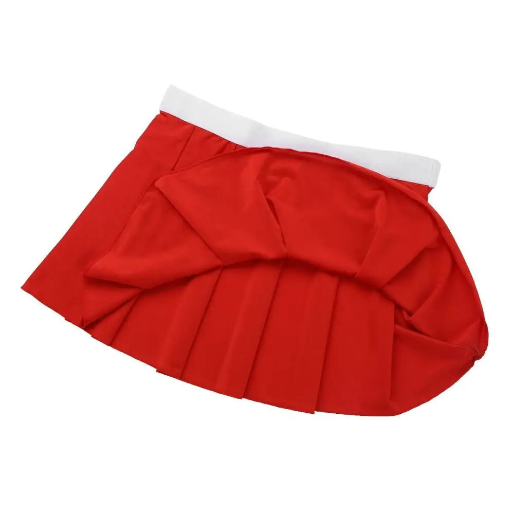 Cute Cheerleader Outfit with Belly Shirt and Matching Skirt - costume