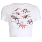 Cute Dino Diagram Infographic Crop Top for Kids Org Instock - Cosparty