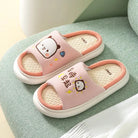 Cute Dudu and Bubu / Peach and Goma Slippers.