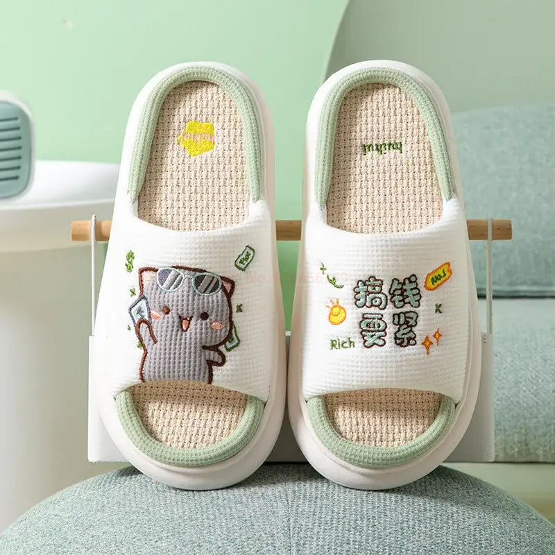 Cute Dudu and Bubu Peach & Goma Slippers for Cozy Comfort