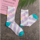 Cute Fairy Kei Moon Socks for Magical Girl Anime Aesthetic - Striped - Socks