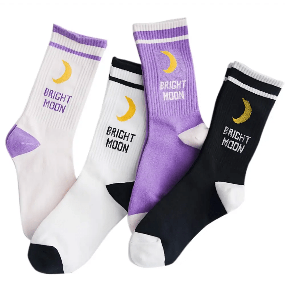 Cute Fairy Kei Moon Socks for Magical Girl Anime Aesthetic - Cosparty