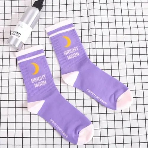 Cute Fairy Kei Moon Socks for Magical Girl Anime Aesthetic - Cosparty