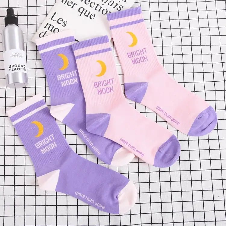Cute Fairy Kei Moon Socks for Magical Girl Anime Aesthetic - Cosparty