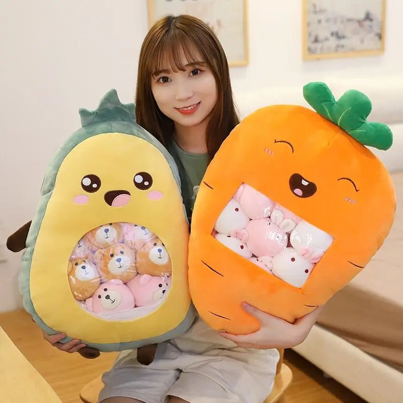 Cute Fruit and Animal Plush Bags for Stuffed Animals - Cosparty