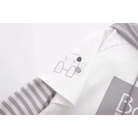 Cute Grey Baby Hoodie with Striped Layered Sleeves - Cosparty