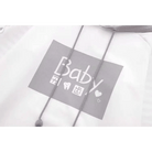 Cute Grey Baby Hoodie with Striped Layered Sleeves - Cosparty