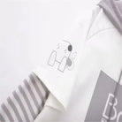 Cute Grey Baby Hoodie with Striped Layered Sleeves - Cosparty