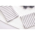 Cute Grey Baby Hoodie with Striped Layered Sleeves - Cosparty