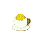 lazy gudetama egg enamel pin lapel brooch happy yellow egg yolk kawaii harajuku japan fashion accessories by Cosparty