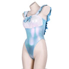 Cute Holographic Blue Maid Adult Jumpsuit for Everyday Wear - Jumpsuits & Rompers