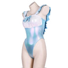 Cute Holographic Blue Maid Adult Jumpsuit for Everyday Wear - Cosparty