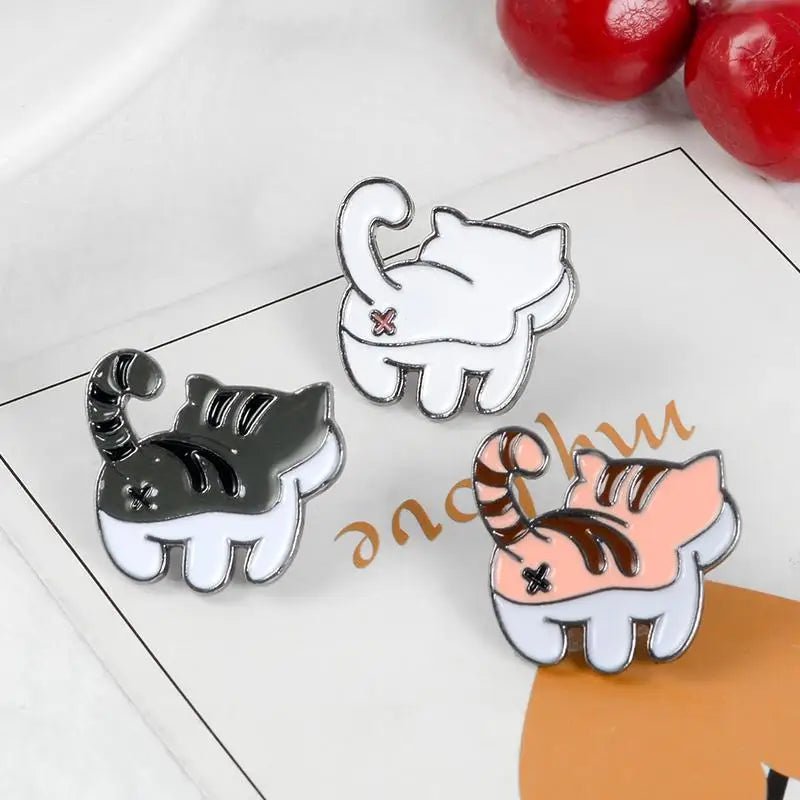 Cute Kitten Booty Enamel Pins for Neko Lovers - Cosparty