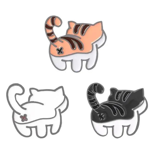Cute Kitten Booty Enamel Pins for Neko Lovers - Cosparty