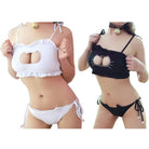 Cute Neko Cat Inspired Lingerie Set with Bikini Bottoms and Accessories - underwear