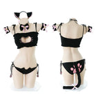 Cute Neko Cat Inspired Lingerie Set with Bikini Bottoms and Accessories - underwear