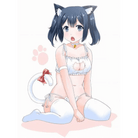 Cute Neko Cat Inspired Lingerie Set with Bikini Bottoms and Accessories - Cosparty