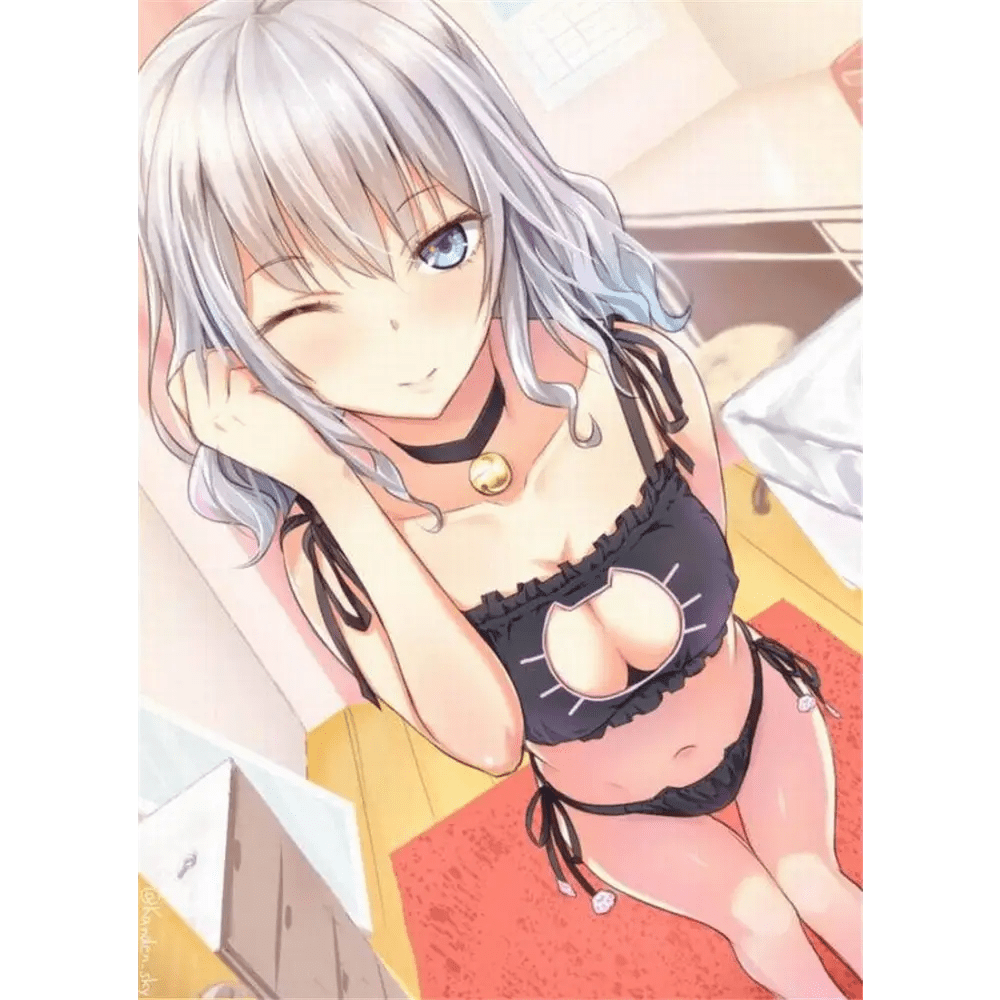 Cute Neko Cat Inspired Lingerie Set with Bikini Bottoms and Accessories - Cosparty