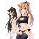 Cute Neko Cat Inspired Lingerie Set with Bikini Bottoms and Accessories - Cosparty