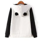 Cute Panda Bear Inspired Hoodie with Fuzzy Ears and Warm Sleeves - hoodie