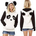 Cute Panda Bear Inspired Hoodie with Fuzzy Ears and Warm Sleeves - Cosparty