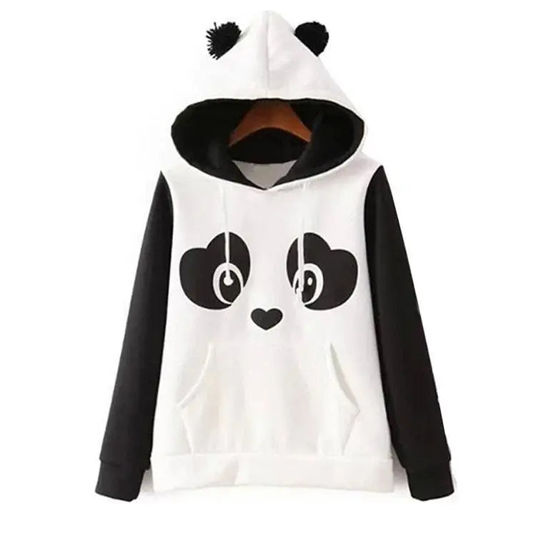 Cute Panda Bear Inspired Hoodie with Fuzzy Ears and Warm Sleeves - hoodie