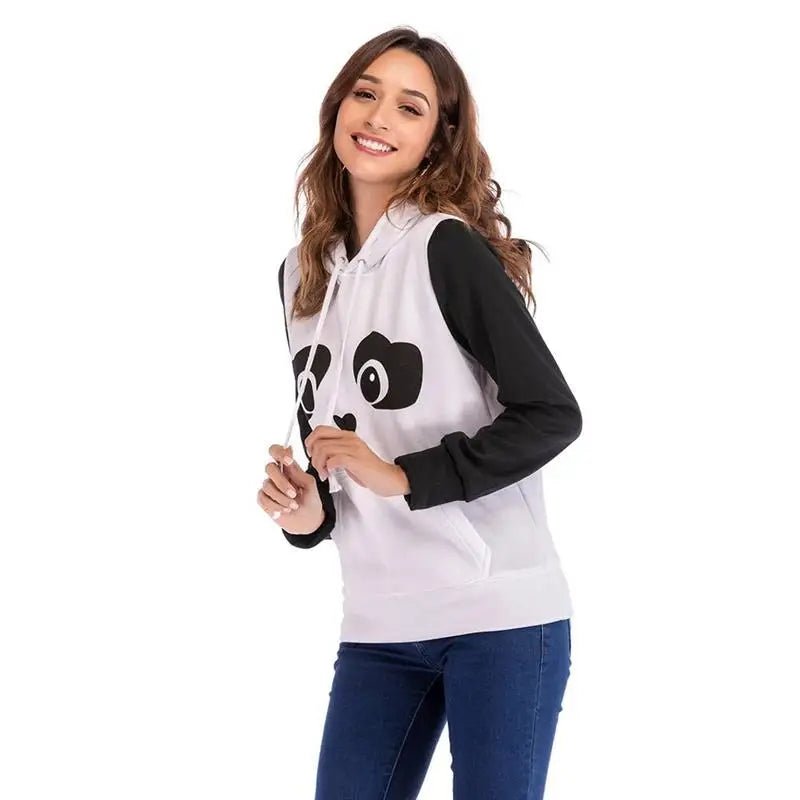 Cute Panda Bear Inspired Hoodie with Fuzzy Ears and Warm Sleeves - Cosparty