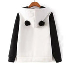 Cute Panda Bear Inspired Hoodie with Fuzzy Ears and Warm Sleeves - Cosparty