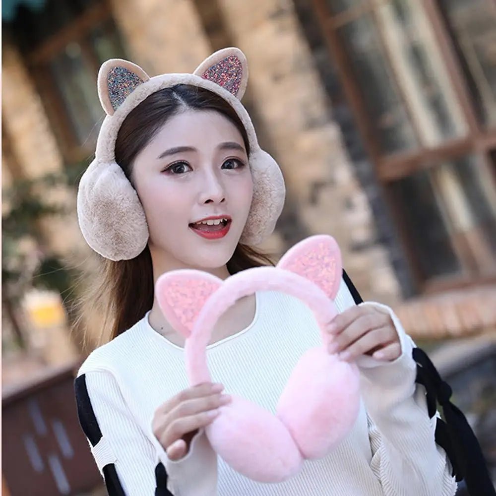 Cute Pastel Cat Ear Ear Muffs for Winter Comfort - Cosparty