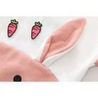 Cute Pink and White Baby Bun Hoodie with Bunny Ears - Cosparty