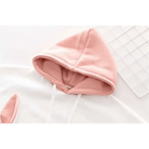 Cute Pink and White Baby Bun Hoodie with Bunny Ears - Cosparty